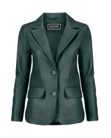 Women's Classic Leather Blazer Jacket