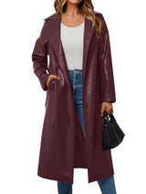 Women's Belted Faux Leather Jacket