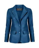 Women's Classic Leather Blazer Jacket