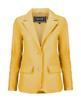 Women's Classic Leather Blazer Jacket