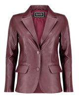 Women's Classic Leather Blazer Jacket