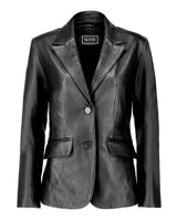 Women's Classic Leather Blazer Jacket