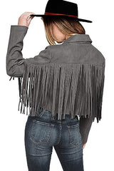 Women's Faux Suede Fringe Jacket