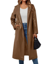 Women's Belted Faux Leather Jacket