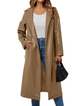 Women's Belted Faux Leather Jacket