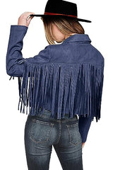 Women's Faux Suede Fringe Jacket