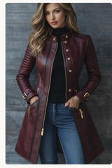 Studded Full-Grain Leather Biker Jacket