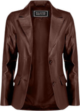 Women's Classic Leather Blazer Jacket