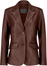 Women's Classic Leather Blazer Jacket