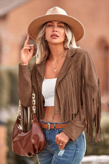 Women's Faux Suede Fringe Jacket