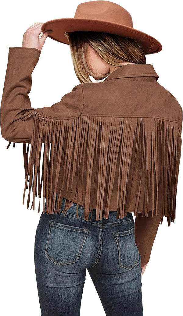Women's Faux Suede Fringe Jacket