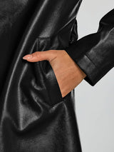 Women's Belted Faux Leather Jacket