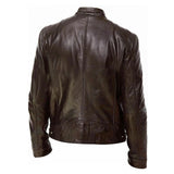 Men's Slim Fit Leather Motorcycle Jacket