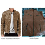Men's Slim Fit Leather Motorcycle Jacket