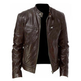 Men's Slim Fit Leather Motorcycle Jacket