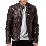 Men's Slim Fit Leather Motorcycle Jacket