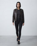 Women's Classic Leather Bomber Jacket – The Lexi — jacket product image
